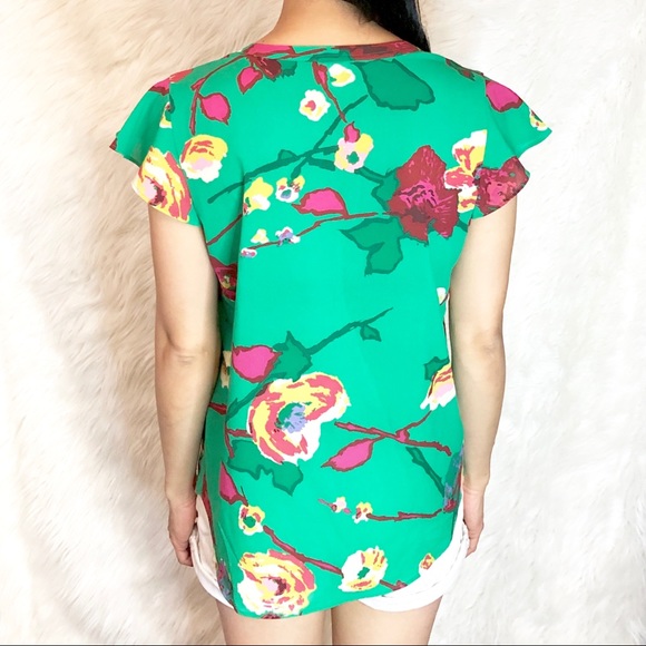 J. Crew floral chiffon blouse - Picture 3 of 8